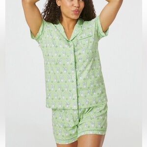 Roberta Roller Rabbit Mint Luck Bunny polo pajamas size S